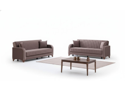 Conjunto de sofás de 2 piezas para sala de estar 2x sofás de 3 plazas en tejido de lujo