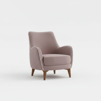 Sillón de lujo con asiento acolchado para sala de estar en diseño de tela moderna