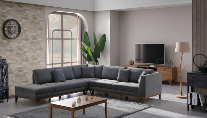 Sofá moderno en forma de L diseño salón sofá angular muebles de lujo
