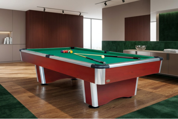 Mesa de billar moderna de madera maciza y aluminio