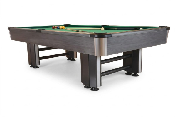 Mesa de billar de madera y aluminio gris de diseño moderno