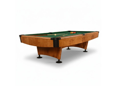 Mesa de billar de madera maciza marrón con diseño elegante