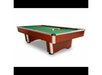 Mesa de billar moderna de madera marrón con marco de aluminio
