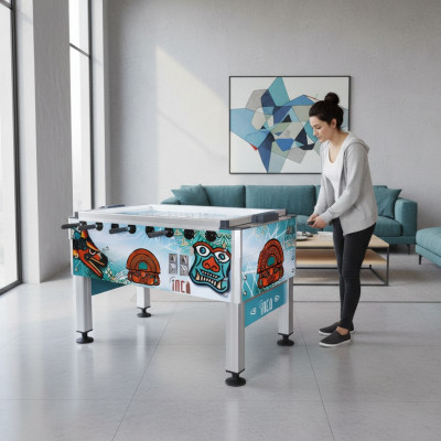 Mesa de futbolín profesional de aluminio y MDF multicolor