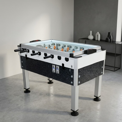Futbolín profesional de aluminio y MDF gris