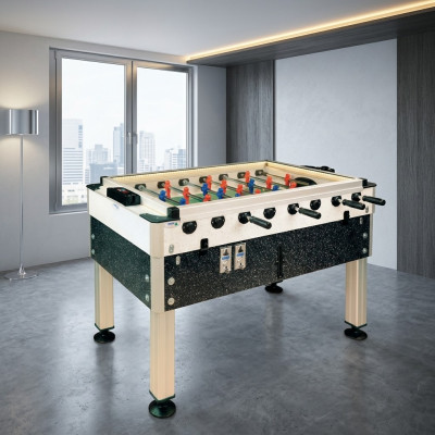 Mesa de futbolín de MDF y aluminio negro de diseño moderno