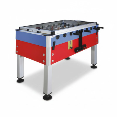 Mesa de futbolín profesional de aluminio y MDF rojo