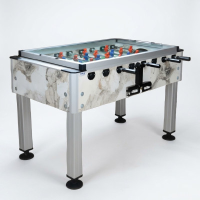 Mesa de futbolín profesional beige de aluminio y MDF