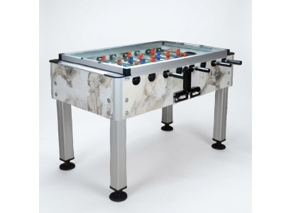Mesa de futbolín profesional beige de aluminio y MDF