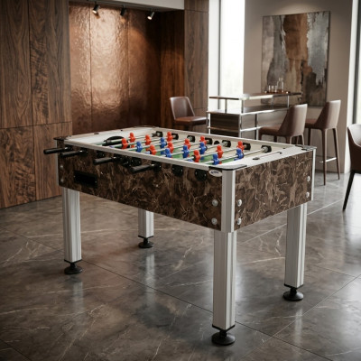 Mesa de futbolín de MDF de aluminio marrón de alta calidad con diseño moderno