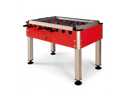 Mesa de futbolín profesional roja de aluminio y MDF