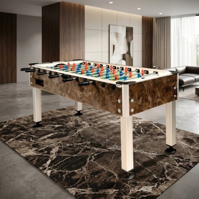 Mesa de futbolín profesional marrón de aluminio y madera MDF