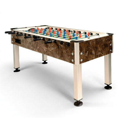 Mesa de futbolín profesional marrón de aluminio y madera MDF