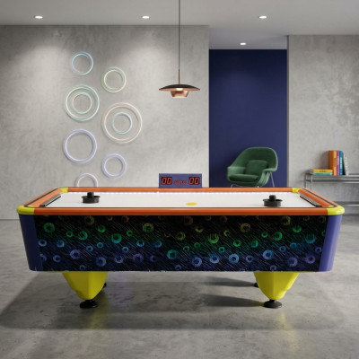 Mesa de air hockey moderna de plástico y aluminio multicolor