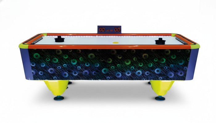 Mesa de air hockey moderna de plástico y aluminio multicolor
