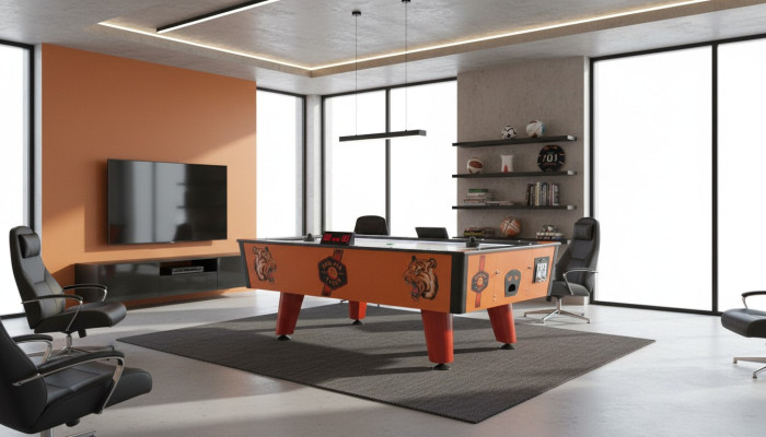 Mesa de Airhockey de plástico y metal naranja de diseño moderno