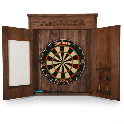 Juego de dardos vintage de madera marrón con diseño rústico