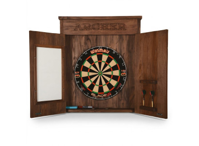 Juego de dardos vintage de madera marrón con diseño rústico
