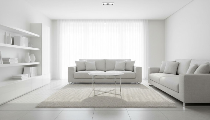 Mesa de centro blanca de lujo Patas de metal blanco plateado Sala de estar nueva