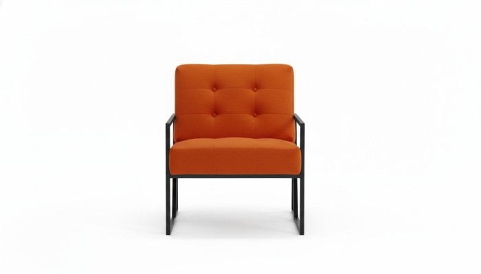 Silla naranja salón muebles de lujo Patas de metal de alta calidad Textil Nuevo