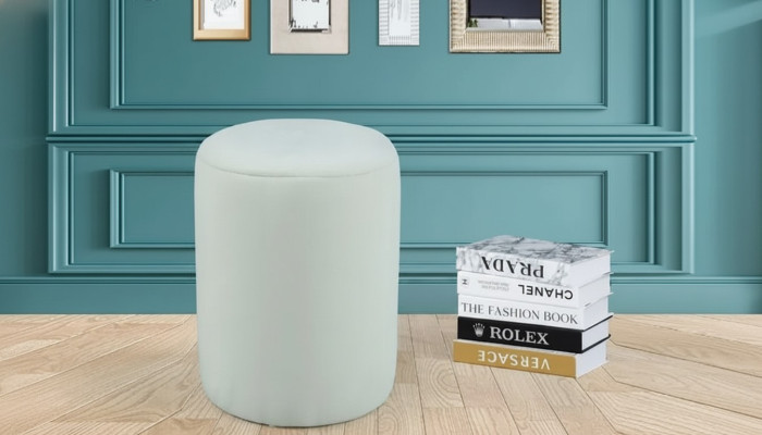 Taburete minimalista blanco para sala de estar y comedor de alta calidad, nuevo.