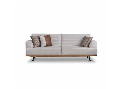 Conjunto de sofás de tres plazas en color gris de lujo para sala de estar. Diseño moderno.