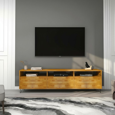 Sala de estar marrón  Aparador  Soporte de TV resistente  Muebles de madera modernos