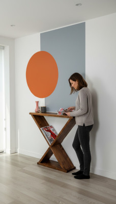 Mesa de consola marrón Mueble auxiliar moderno Mesa robusta de lujo