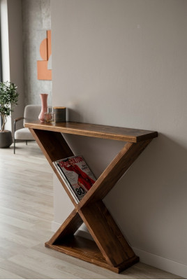 Mesa de consola marrón Mueble auxiliar moderno Mesa robusta de lujo