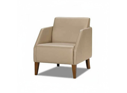 Sillón de lujo de una plaza en color beige, sillón acolchado de diseñador, mueble de salón.