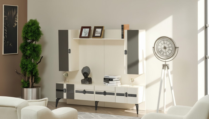 Muebles de madera para salón pared diseño de lujo
