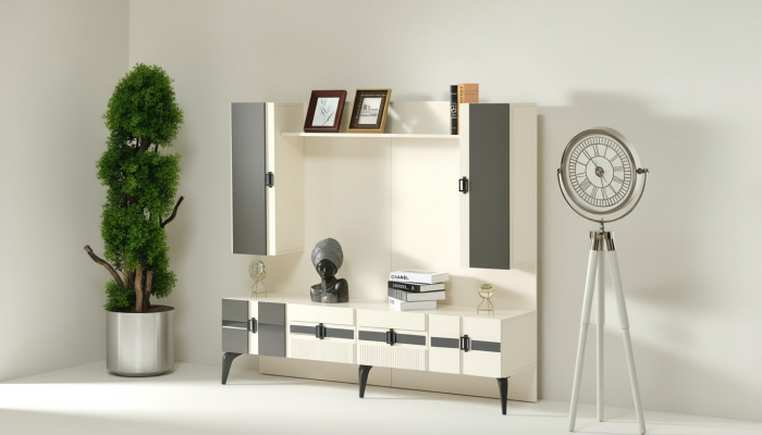 Muebles de madera para salón pared diseño de lujo