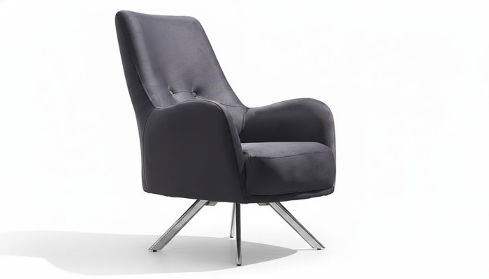 Sillón de lujo gris muebles tapizados diseño salón estilo moderno
