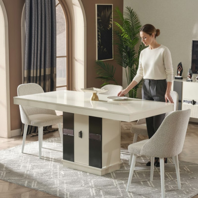 Juego de comedor completo de 7 piezas sillas de lujo muebles de diseño mesa de comedor muebles de madera