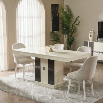 Juego de comedor completo de 7 piezas sillas de lujo muebles de diseño mesa de comedor muebles de madera