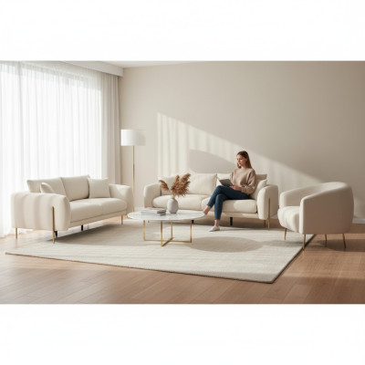 Juego de sofás tapizados para sala de estar, sofá de tres plazas, sillón de tela lujosa