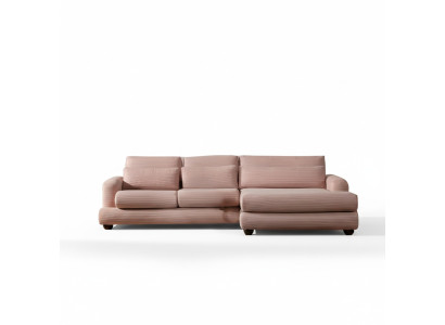 Sofá esquinero rosa exclusivo de diseño para salón en forma de L