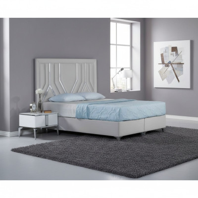 Cama matrimonial blanca de diseño para dormitorios, marco de cama de madera de calidad