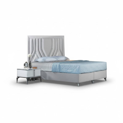 Cama matrimonial blanca de diseño para dormitorios, marco de cama de madera de calidad