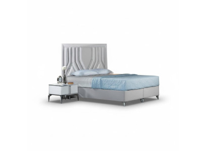 Cama matrimonial blanca de diseño para dormitorios, marco de cama de madera de calidad