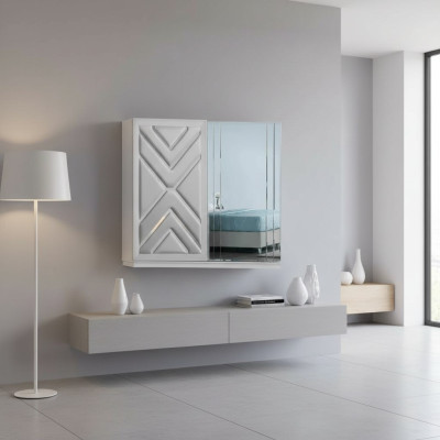 Armario blanco moderno armario de vidrio lujoso muebles para dormitorio