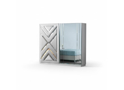 Armario blanco moderno armario de vidrio lujoso muebles para dormitorio