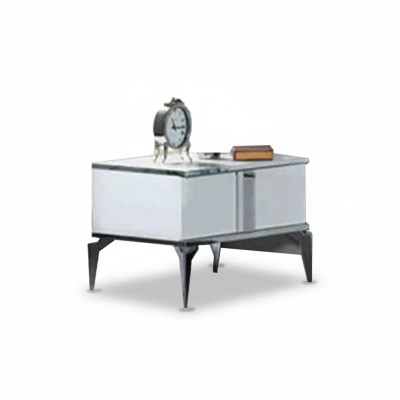 Moderno mesita de noche blanca elegante de madera