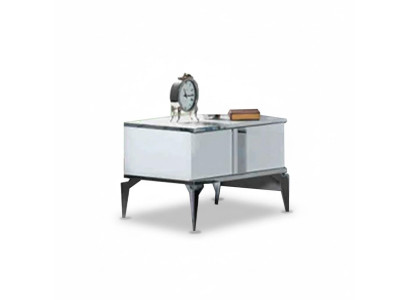 Moderno mesita de noche blanca elegante de madera