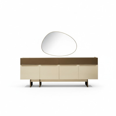 Mueble aparador de cocina marrón-beige, muebles de comedor de diseñador, cómoda de lujo.