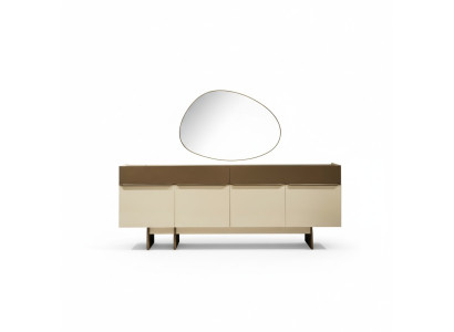 Mueble aparador de cocina marrón-beige, muebles de comedor de diseñador, cómoda de lujo.