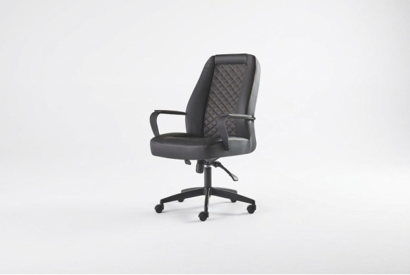 Silla de oficina negra sillón giratorio moderno con ruedas silla de cuero/uñas.