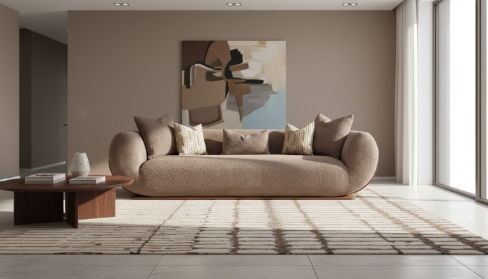 Sofá de 3 plazas en tela, sofá de lujo para sala de estar, muebles modernos nuevos