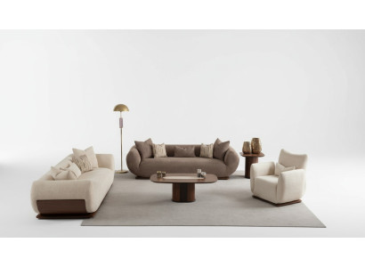 Sofá 3+3+1 plazas Sofás de madera para salón sofás tapizados diseño lujo
