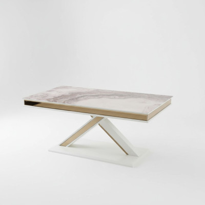Mesa de comedor de lujo Mesa extensible de madera Diseño moderno para comedor Nuevo